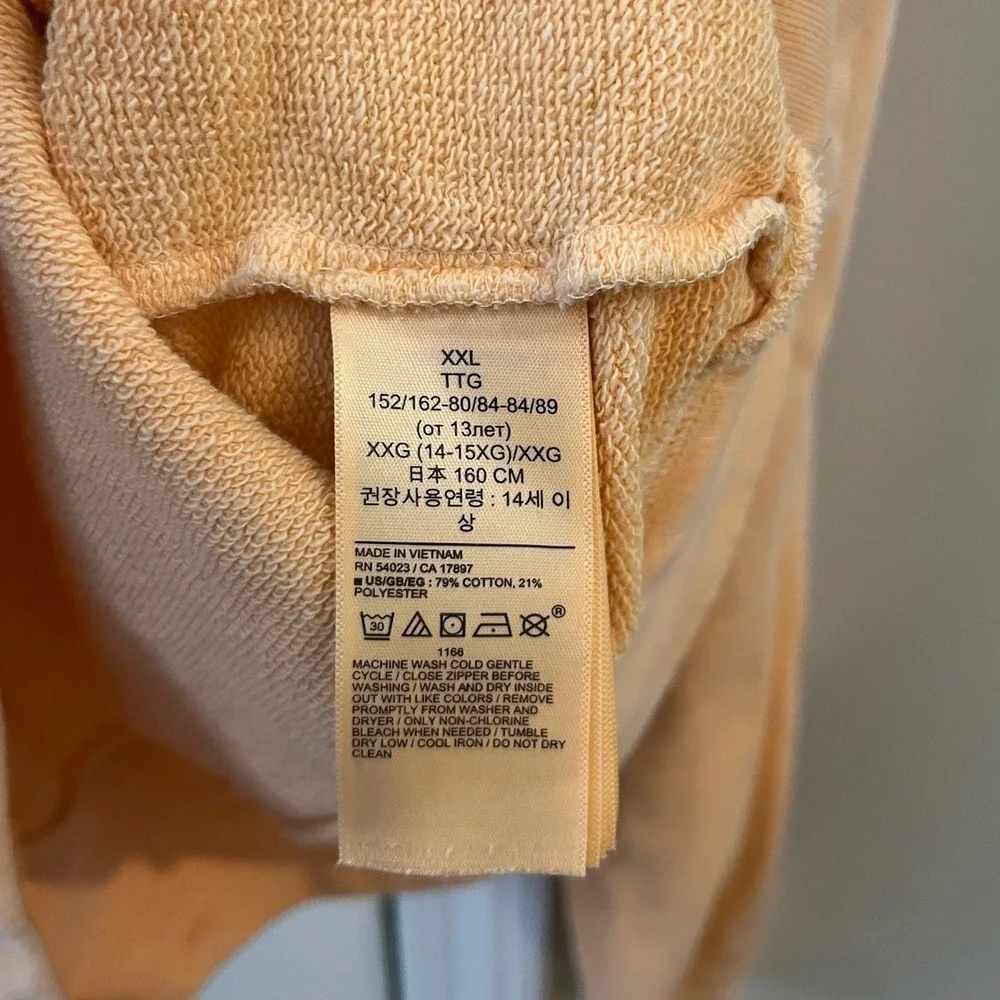 GAP Kids Peach Orange Half-Zip Pullover Fleece Sweatshirt Size XXL‎ 14-16